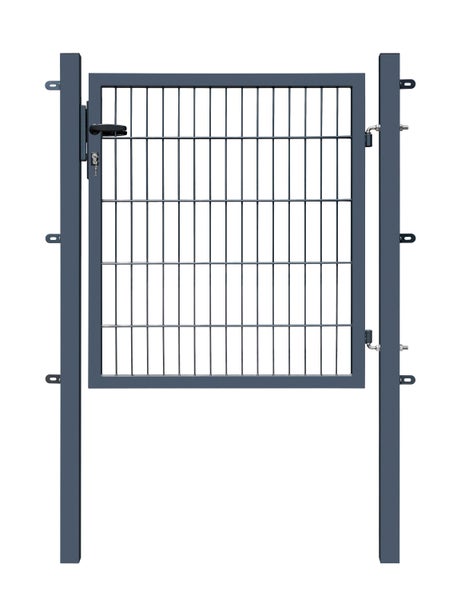 Gartentor aus Metall mit Schloss und Pfosten