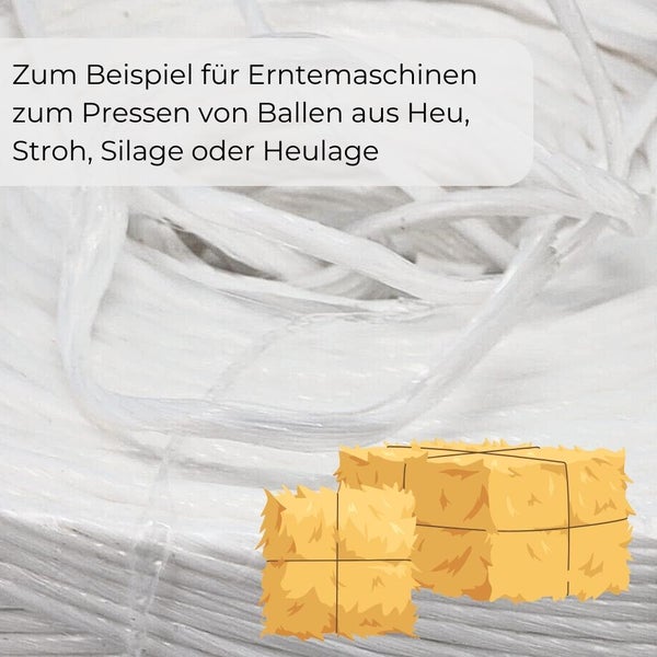 Bindegarn 1000m Gartenschnur Pflanzschnur Bindeschnur Schnur Garn Pressengarn Paketschnur PP Polypropylen Kordel Packschnur Erntegarn