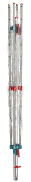 BERLINLODGE Wäschespinne Vento 4 Tragarmen 12 windsichere Halter Aluminium Hx⌀ 170x300cm Witterungs- und UV-beständige Kunststoff Stufenlose Höhenverstellung und Rastertechnik Zum Eindrehen
