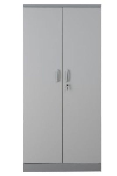 PROREGAL Aktenschrank Beetle 4 Fachböden HxBxT 195 x 92 x 42 cm Silber & Grau