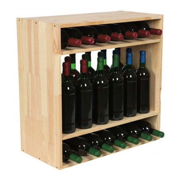 PROREGAL Modulares Weinregal Vincellar Mod HxBxT 60 x 60 x 30 cm Standflaschen Modul Für 32 Flaschen Massives Kiefernholz Natur