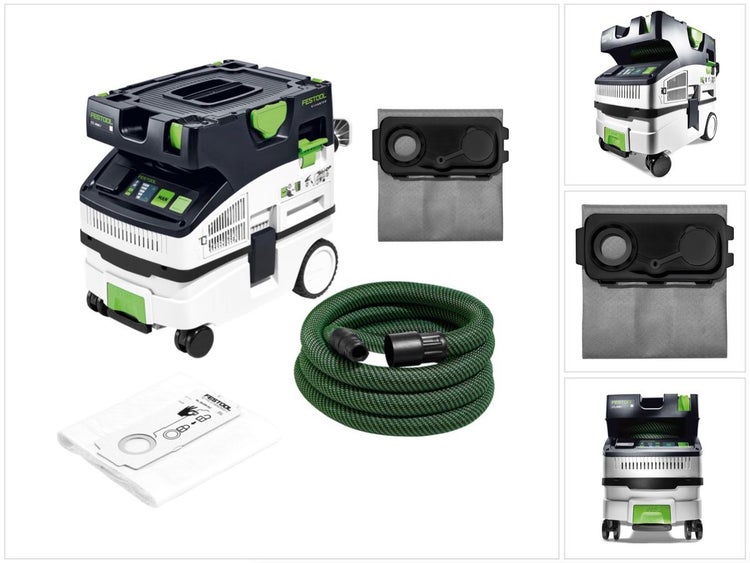 Festool CTL MINI I CLEANTEC Absaugmobil 10l Staubkl. L ( 574840) + Longlife-Filtersack + Zubehör