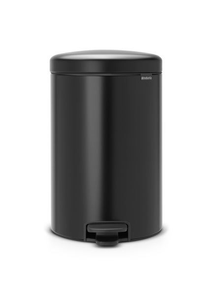 Brabantia Klassischer Tretmülleimer Mit Soft Verschluss 20 Liter HxBxT 46,7 x 29 x 38 cm Metall Metallik Schwarz