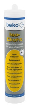 beko Iso-Dicht Klebedichtmasse für Dampfsperren in einer Kartusche, lösemittelfrei und selbstklebend.