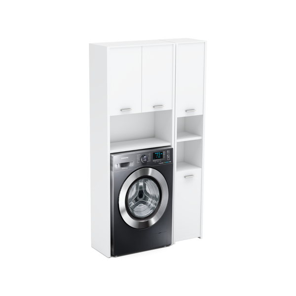 Waschmaschine mit Waschmaschinenschrank im modernen Design