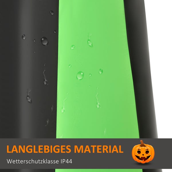 HOMCOM Aufblasbar Kürbis mit LED, 100 x 96 x 270 cm, Polyester, Grün+schwarz