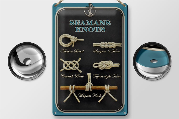 Blechschild Spruch 20x30cm Seamans Knots Seemansknoten