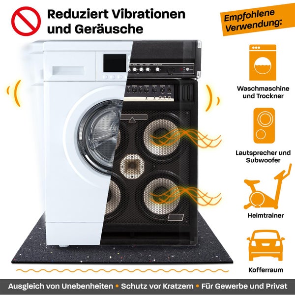 Hinrichs Antirutschmatte - 60x60x0,6 cm Antivibrationsmatte für Waschmaschinen