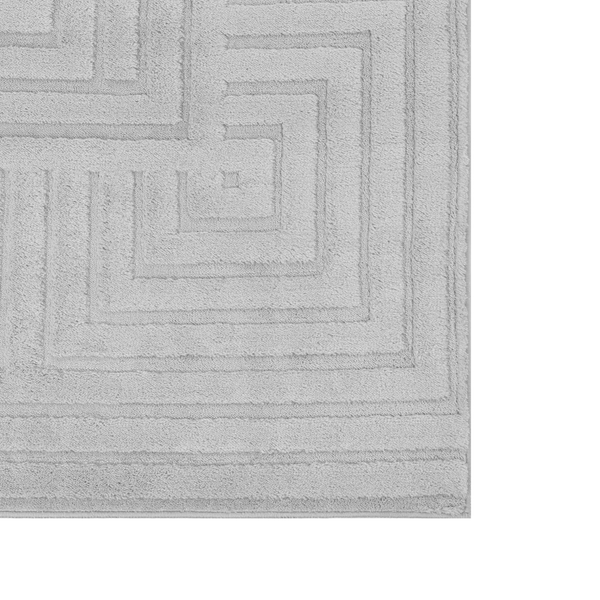 Badezimmermatte aus Baumwolle mit eingearbeitetem geometrischem Muster in quadratischer Form