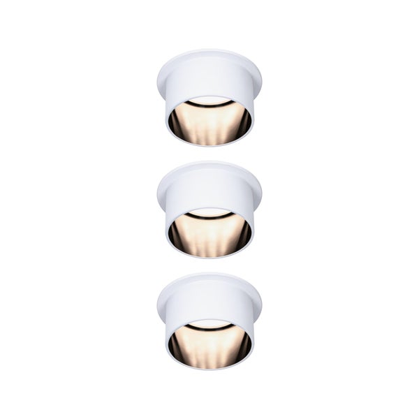 LED Einbauleuchte 3-Step-Dim Gil Coin Basisset IP44 rund 68mm Coin 3x6W 3x470lm 230V dimmbar 2700K Weiß matt, Schwarz matt