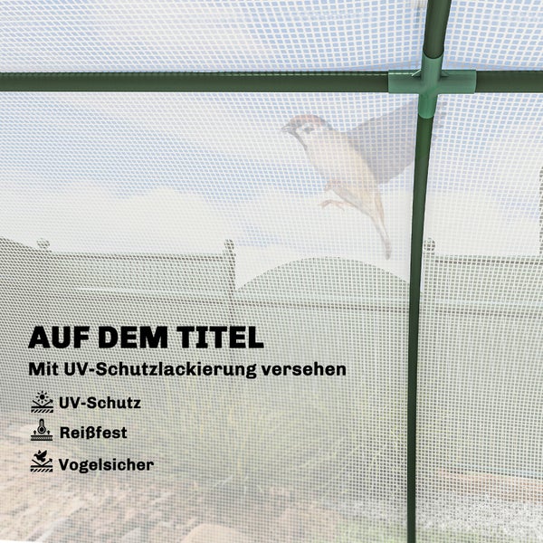 Gewächshausfolie mit UV-Schutz, reißfest und vogelsicher mit Gitterstruktur für Gartenbau