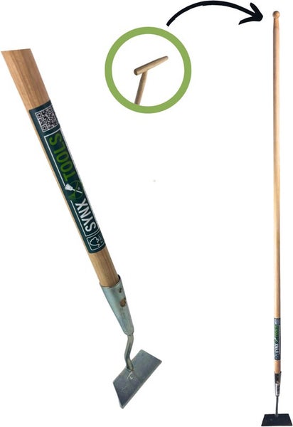 Bilder einer Pendelhacke mit Holzstiel für Gartenarbeiten