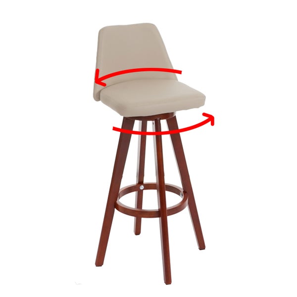Drehbarer Barhocker mit Rückenlehne und Fußstütze