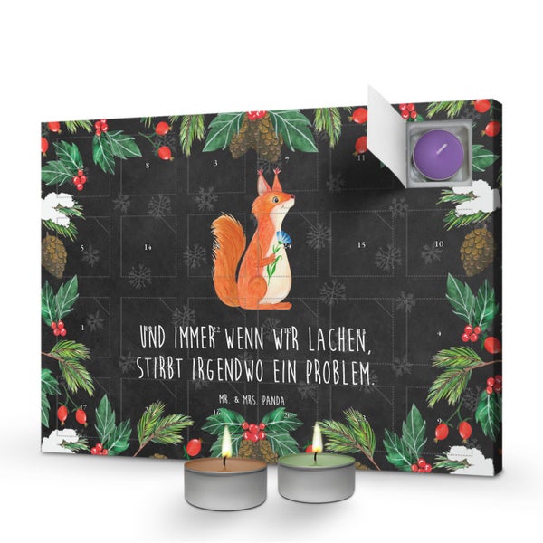 Mr. & Mrs. Panda Duftkerzen Adventskalender Eichhörnchen Blume - Schwarz