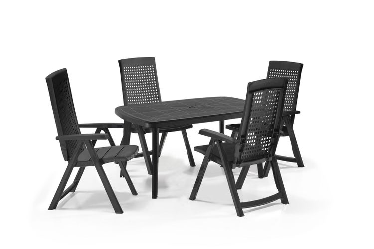 Shaf Milano 5-tlg. Outdoor-Essgruppen-Set, Anthrazit