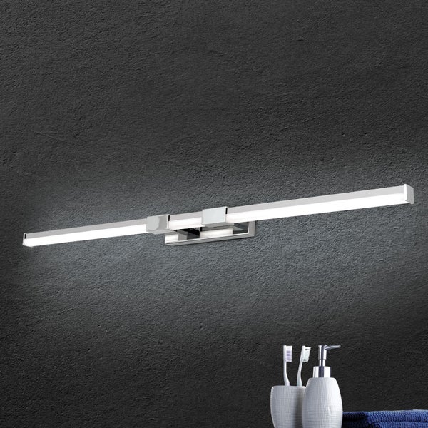 Moderne LED Spiegelleuchte aus Metall für das Badezimmer zur Wandmontage.