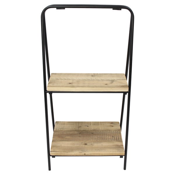 FRANK FLECHTWAREN | Etageren-Regal Modern, 3tlg., METALL, HOLZ, 40 x 29 x 80 cm