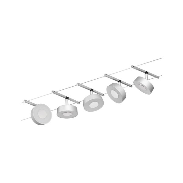 CorDuo LED Seilsystem Circle Basisset 5x180lm 5x5W 3000K 230/12V Chrom matt
