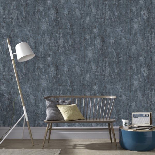 Superfresco Easy | Fasertapete - Betonsteine - Blau