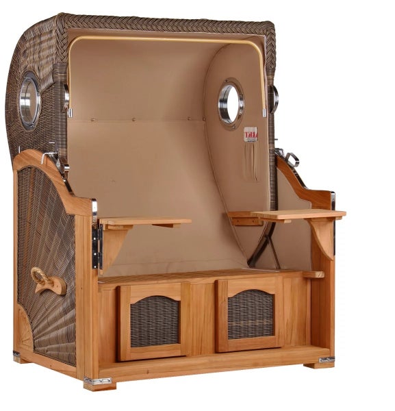 Strandkorb Rantum Teak PE grey Dessin 582