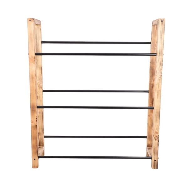 PROREGAL Getränkekistenregal HUNSRÜCK HxBxT 138x112x32cm 9 Kisten auf 3 Ebenen Massives Kiefernholz Gebrannt