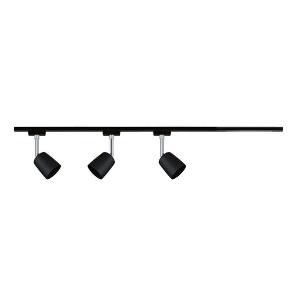 URail Schienenspot Cover Starterset GU10 max. 10W dimmbar 230V Schwarz matt, Chrom