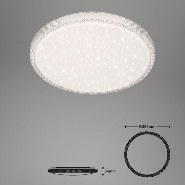 LED Deckenleuchte CCT Sternendekor Kristalloptik dimmbar 24W Ø39,3cm Briloner