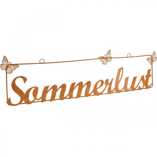 Dekoschild Sommerlust aus Metall mit Schmetterlingen