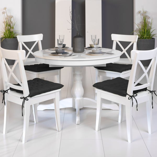Beautissu Lea Stuhlkissen 40x40x5cm Schwarz (4tlg)