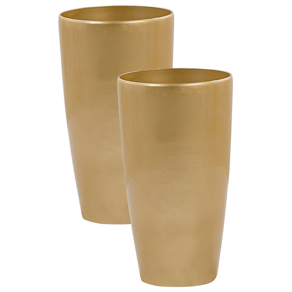 Set mit 2 Blumentöpfen TSERIA 32 cm Gold