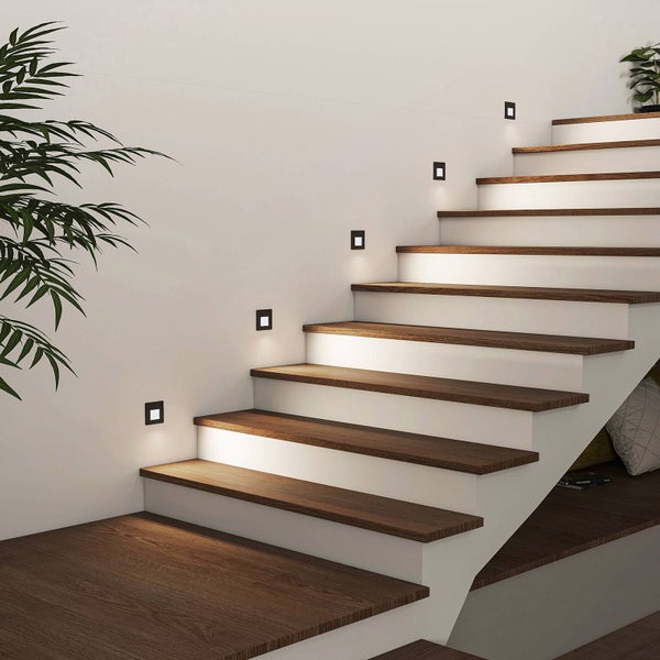 Arcchio LED Wandeinbaustrahler Vexi (Modern) in Schwarz aus Aluminium (1 flammig, ) Wohnzimmerleuchte