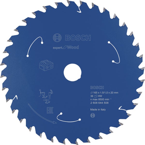 Bosch Kreissägeblatt Expert for Wood für Akku-Handkreissägen 165 x 1,5 x 20 mm 36 - 2608644508