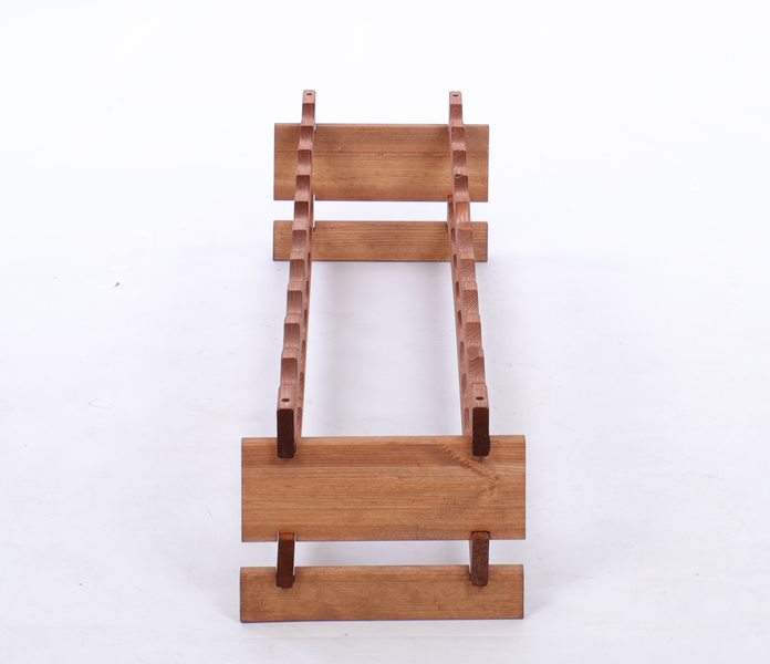 Weinregal VINOTECA FLEX PRO HxBxT 23x103x28cm 20 Flaschen auf 2 Ebenen Massives Kiefernholz Braun geölt