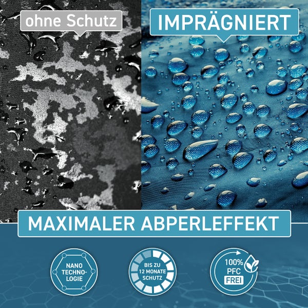 PLINTEX® 580ml Zelt & Pavillon Imprägnierung | Imprägnierspray für Zelte, Markisen, Sonnenschirm oder Pavillons | effektiver Flächen- & Nahtdichter für Zelte | dermatologisch getestet & atmungsaktiv