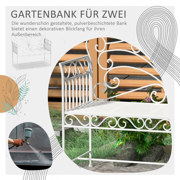 Gartenbank für zwei Personen mit Pulverbeschichtung