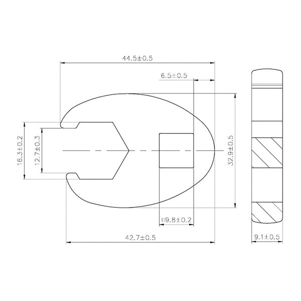BGS Hahnenfußschlüssel Antrieb Innenvierkant 10 mm (3/8) SW 16 mm - 1756-16
