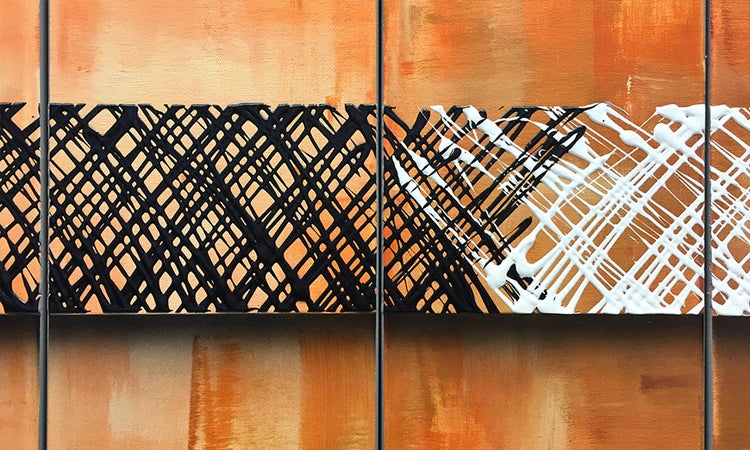 Unser Wandbild -Structure Of Contrast- 160x80x2 cm handgemaltes Unikat
