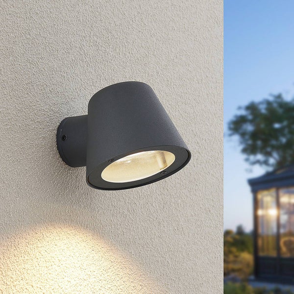 Lindby Wandleuchte außen Ileyna (spritzwassergeschützt (Modern) in Schwarz aus Aluminium (1 flammig, GU10) - Außenwandleuchten Wandlampe Led Außenlampe Outdoor für Außenwand/Hauswand