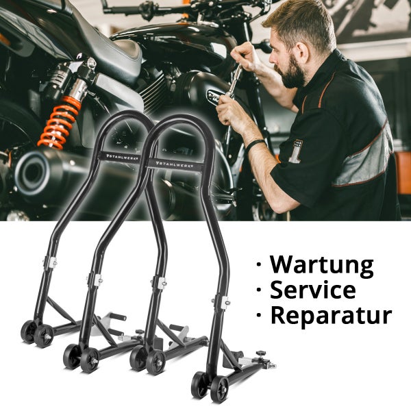 STAHLWERK Motorrad-Montageständer mit 450 kg Tragkraft Universal-Motorradständer