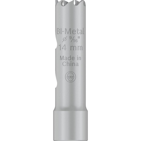 Verpackungsinformationen zum Bosch Werkzeugzubehör, einschließlich empfohlener Drehzahlen, Sicherheitshinweise und Barcode