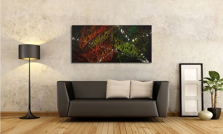 Das moderne Wandbild -Jungle Fever- 150x70x2 cm handgemaltes Unikat