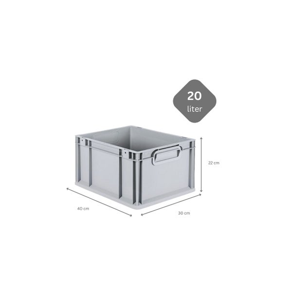 PROREGAL SuperSparSet 10x Eurobox NextGen Grip mit Scharnierdeckel und Blauen Schiebeschnappverschlüssen HxBxT 22 x 30 x 40 cm 20 Liter