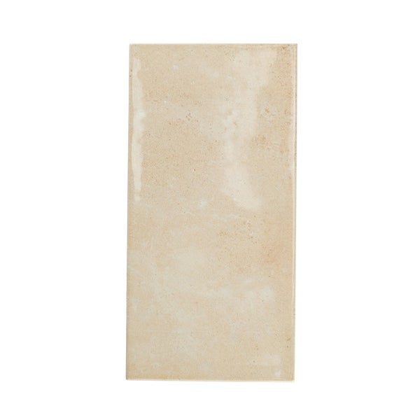 Beige Wandfliese mit glänzender Oberfläche in rechteckigem Format