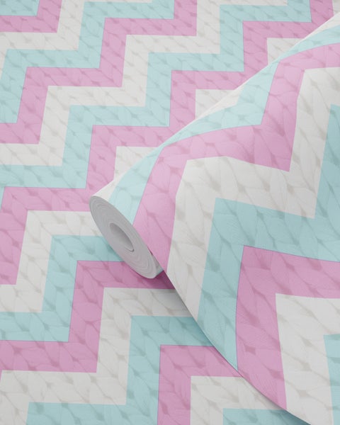 Tapete mit Zickzackmuster im Strickdesign