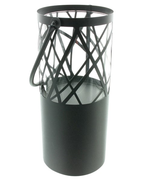 FRANK FLECHTWAREN | Windlicht Black, METALL, GLAS, 15,5 x 13 x 44,5 cm