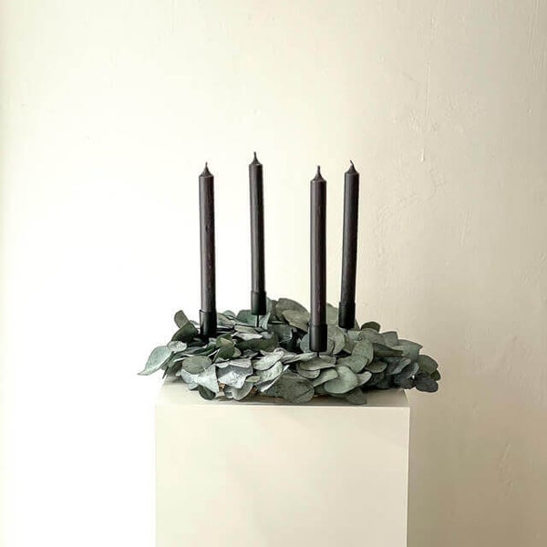 Adventskranz Trockenblumen Eukalyptus green
