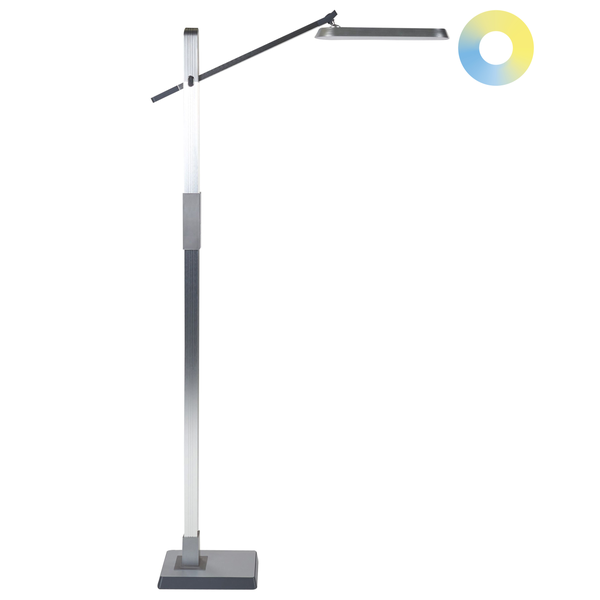 LED Stehlampe AQUARIUS mit Dimmer Metall Silber