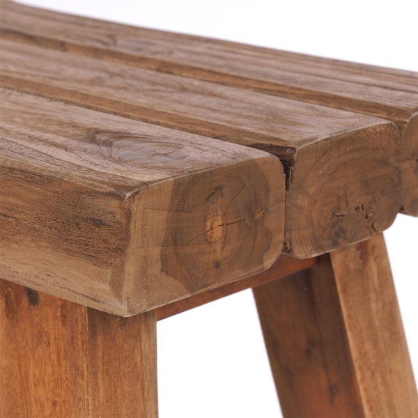 Sitzhocker Rustic Teakholz massiv 01 natur-vintage
