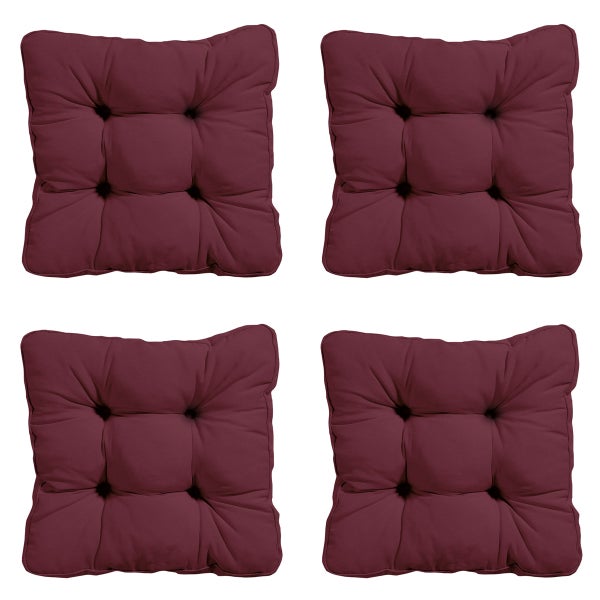 Sitzkissen Florance Panama bordeaux - Ca. 47x47 cm - 4er-Set