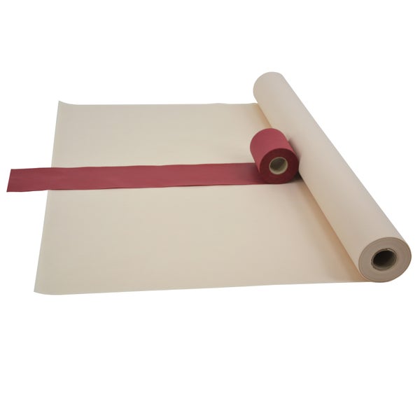 Sensalux Kombi-Set 1 Tischdeckenrolle 1m x 25m creme + Tischläufer 15cm bordeaux